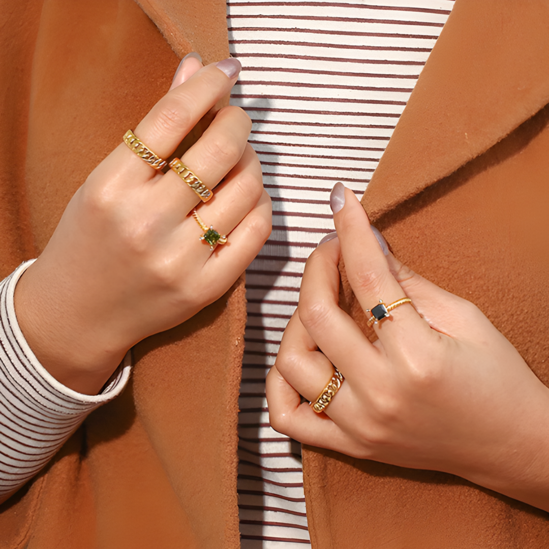 Chain Hollow Stainless Steel Chain Ring Adascious Empire