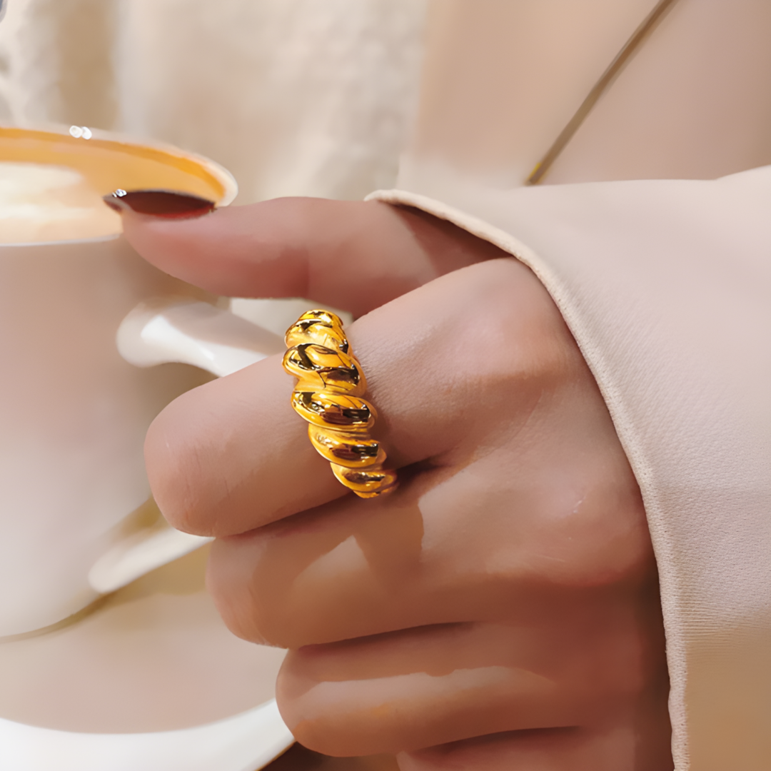 Rael Chunky Ring 18K Gold Plated Stainless Steel Adascious Empire