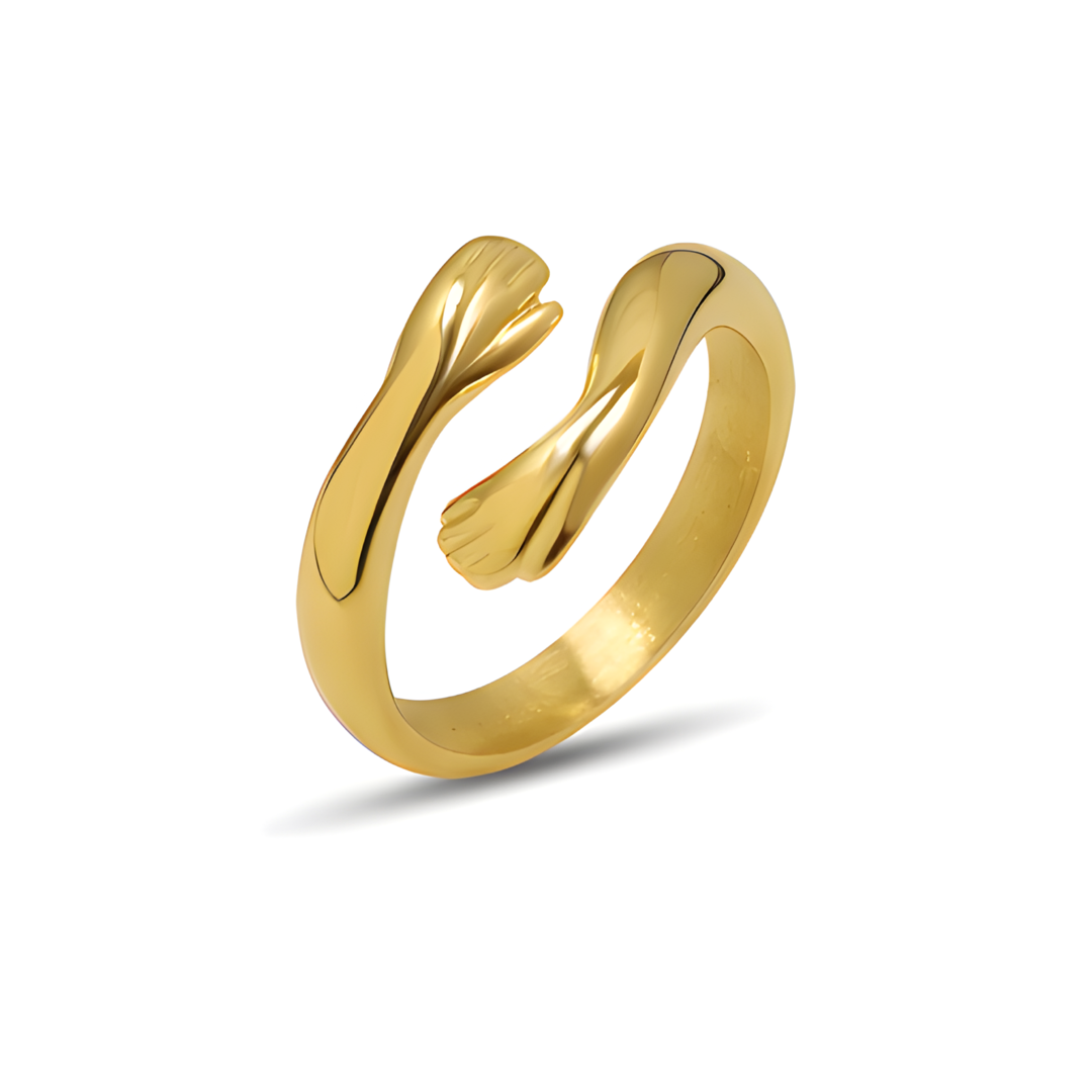 Sandy Hand Ring 18K Gold Plated Stainless Steel Adascious Empire
