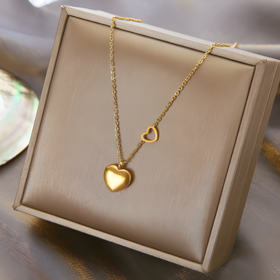 Evelyn heart 18k Gold Plated Necklace Adascious Empire