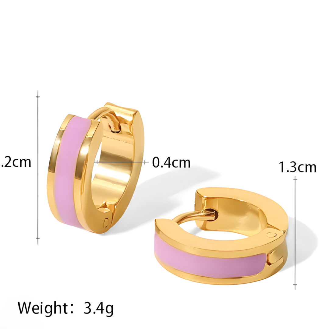 Enamel Gold Plated Stainless Steel Earing Adascious Empire