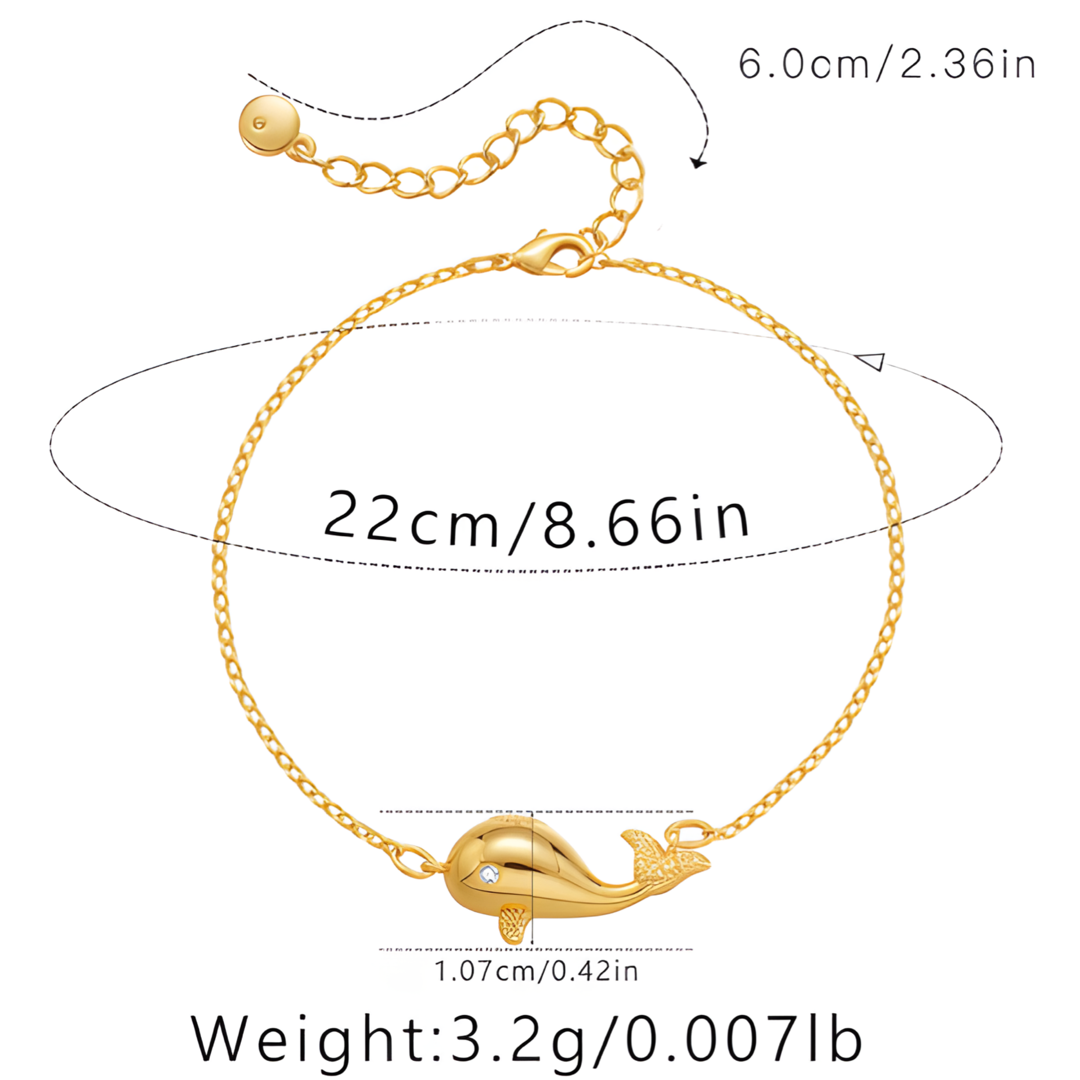 Dolphin 18k Gold Plated Anklet