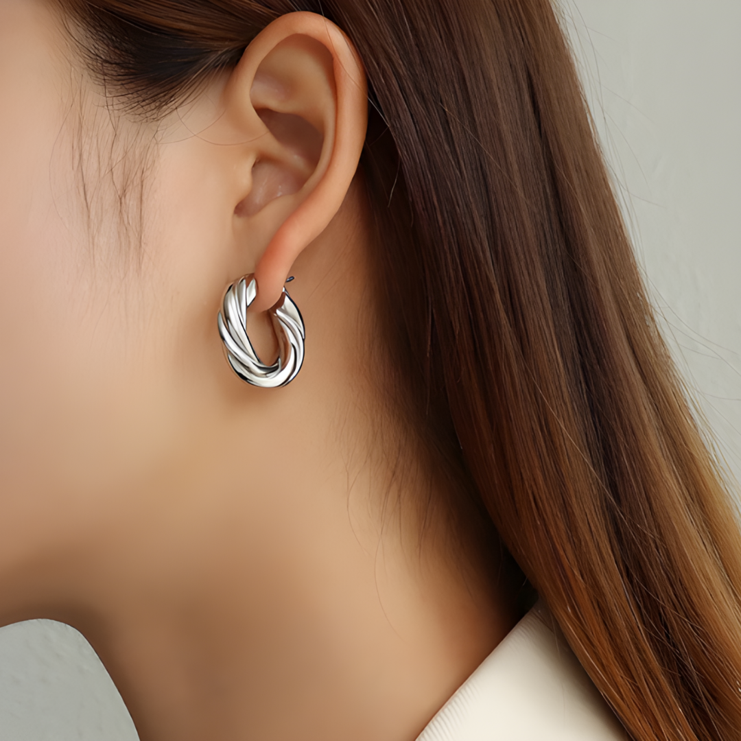 Nala Gold Circle Twisted Hoop Earrings Adascious Empire