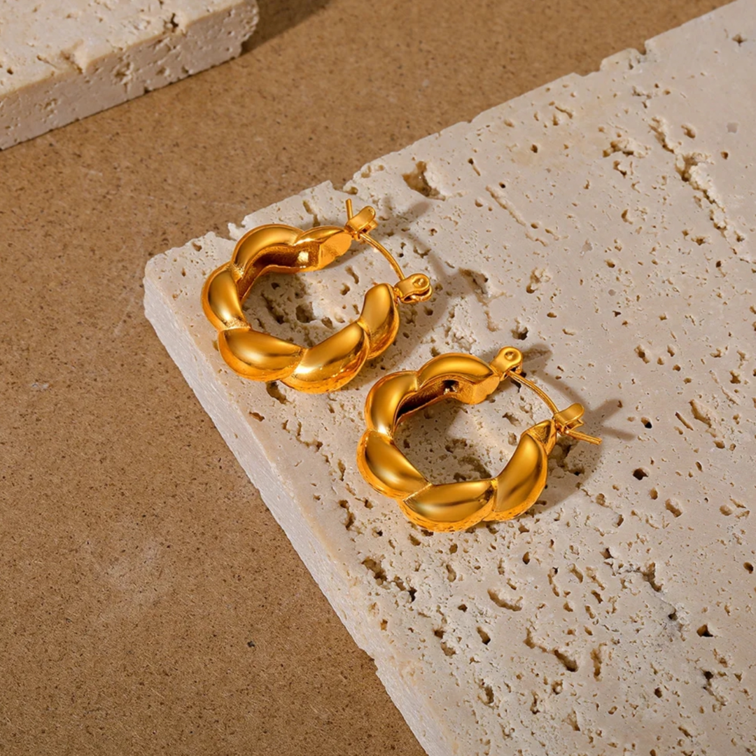 Mia 316L PVD Plated Gold Hoops Adascious Empire