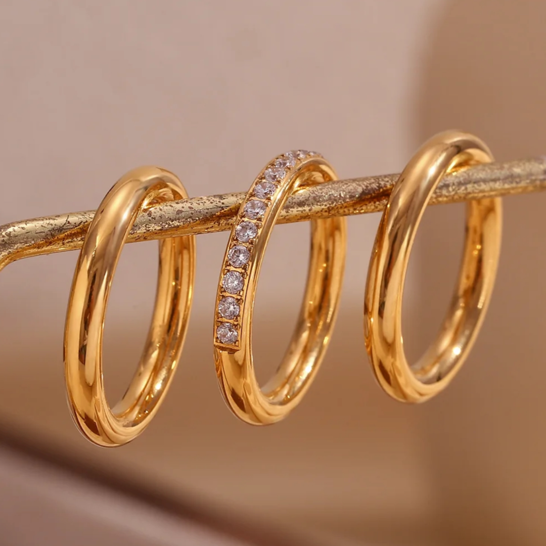 Mia Three Layer 316L Stainless Steel Ring