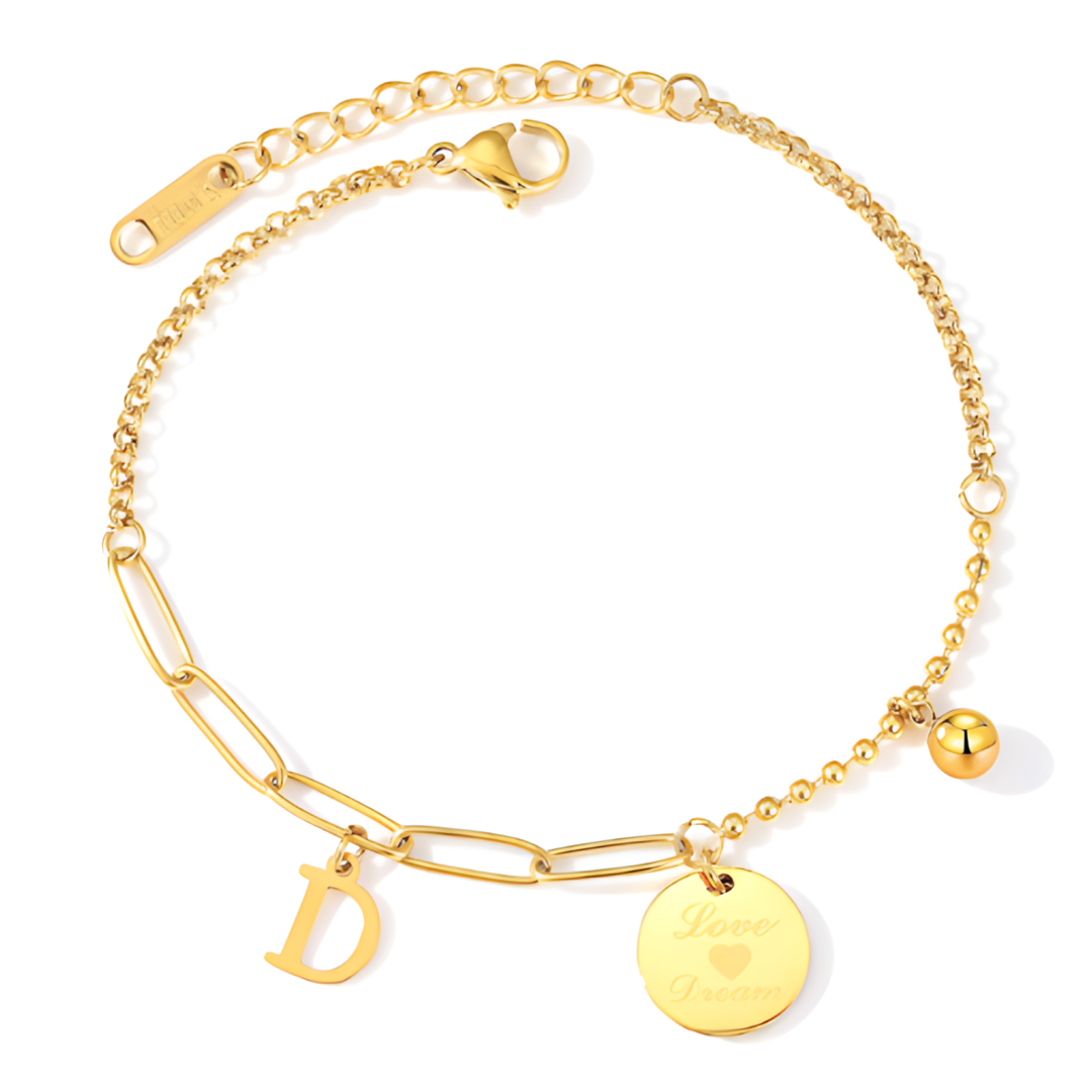 Love Dream Cuban 18k Gold Plated Bracelet Adascious Empire