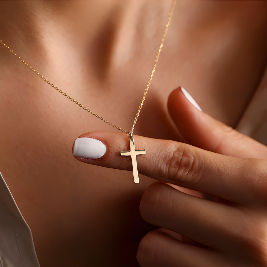 Gold Silver simple Cross Necklace Adascious Empire