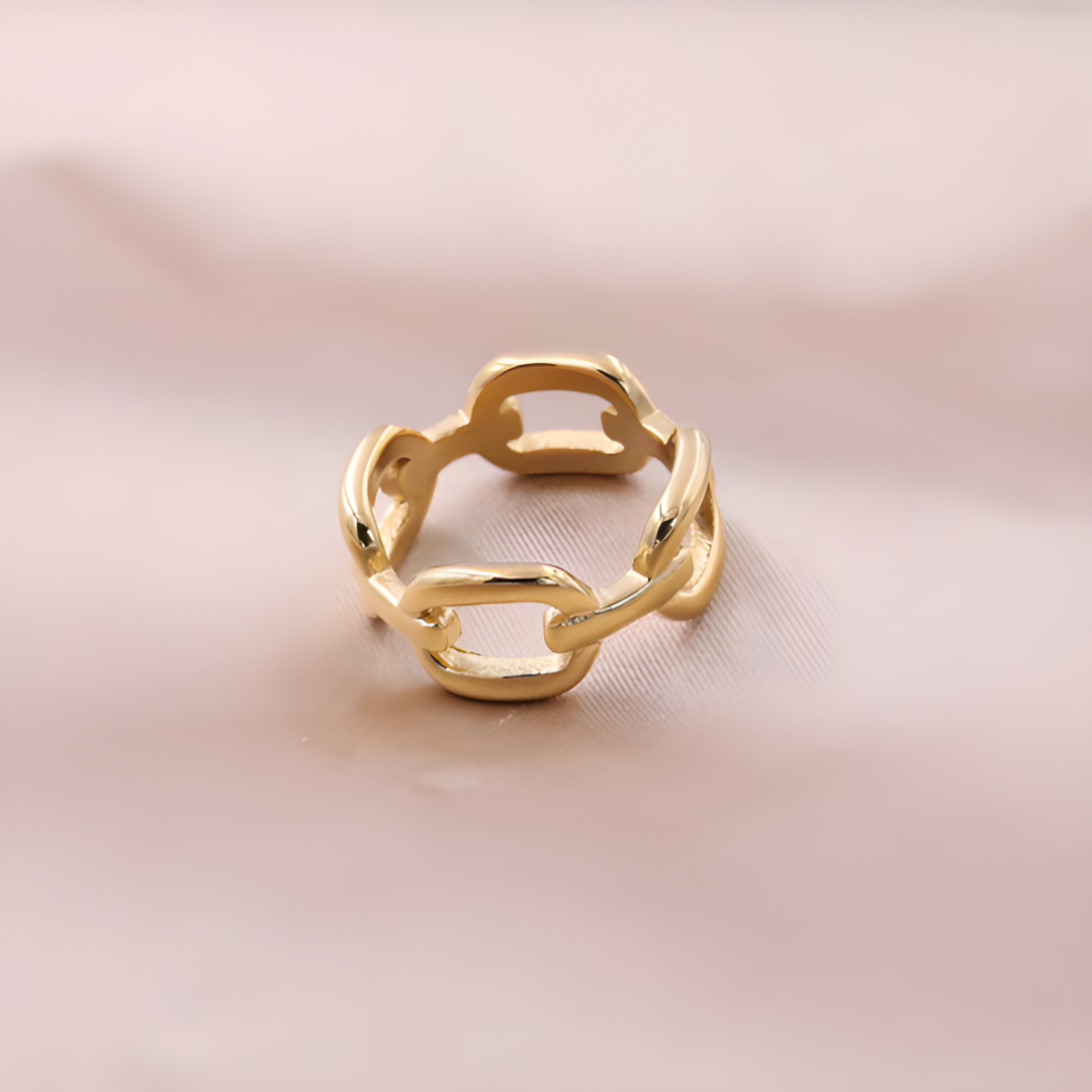 Box Chain Gold Plated Stainless steel Ring
