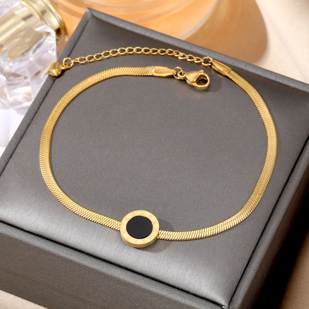 Roman Cuban 316L Gold Plated Stainless Steel Bracelet Adascious Empire