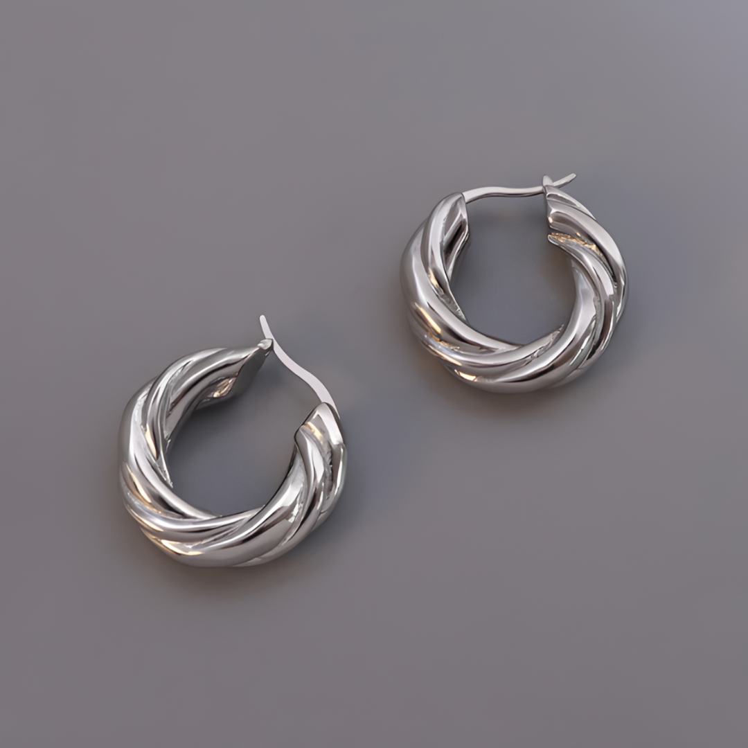 Nala Gold Circle Twisted Hoop Earrings Adascious Empire