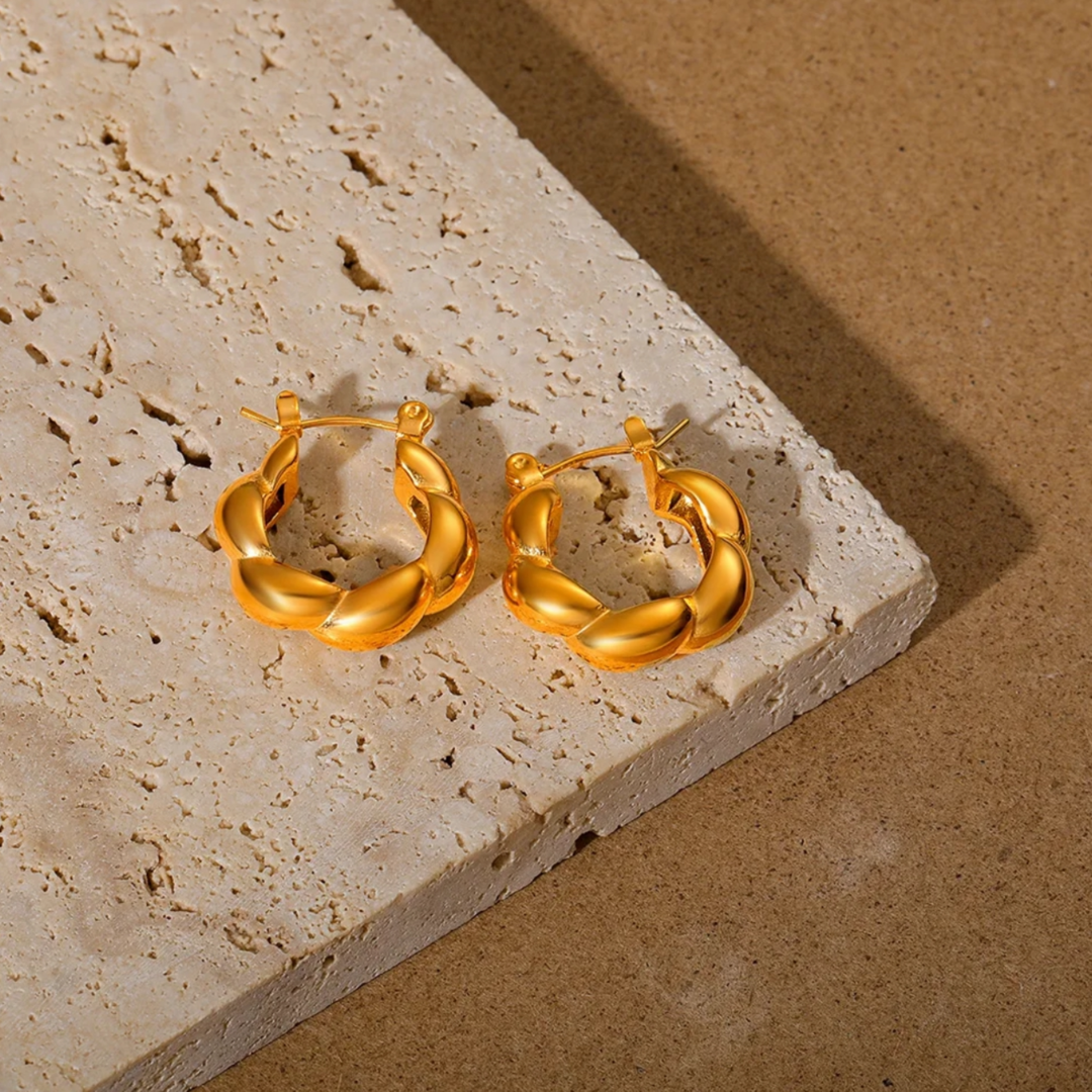 Mia 316L PVD Plated Gold Hoops Adascious Empire