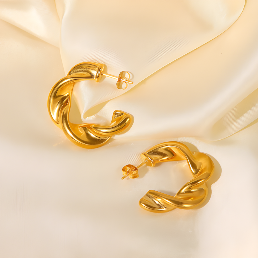 Charlotte Gold Irregular Texture C Earing Adascious Empire