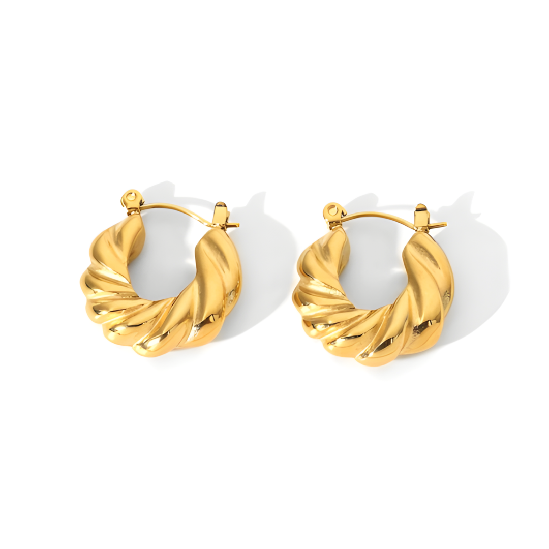  Amelia 18k Gold Plated Simple Hoops