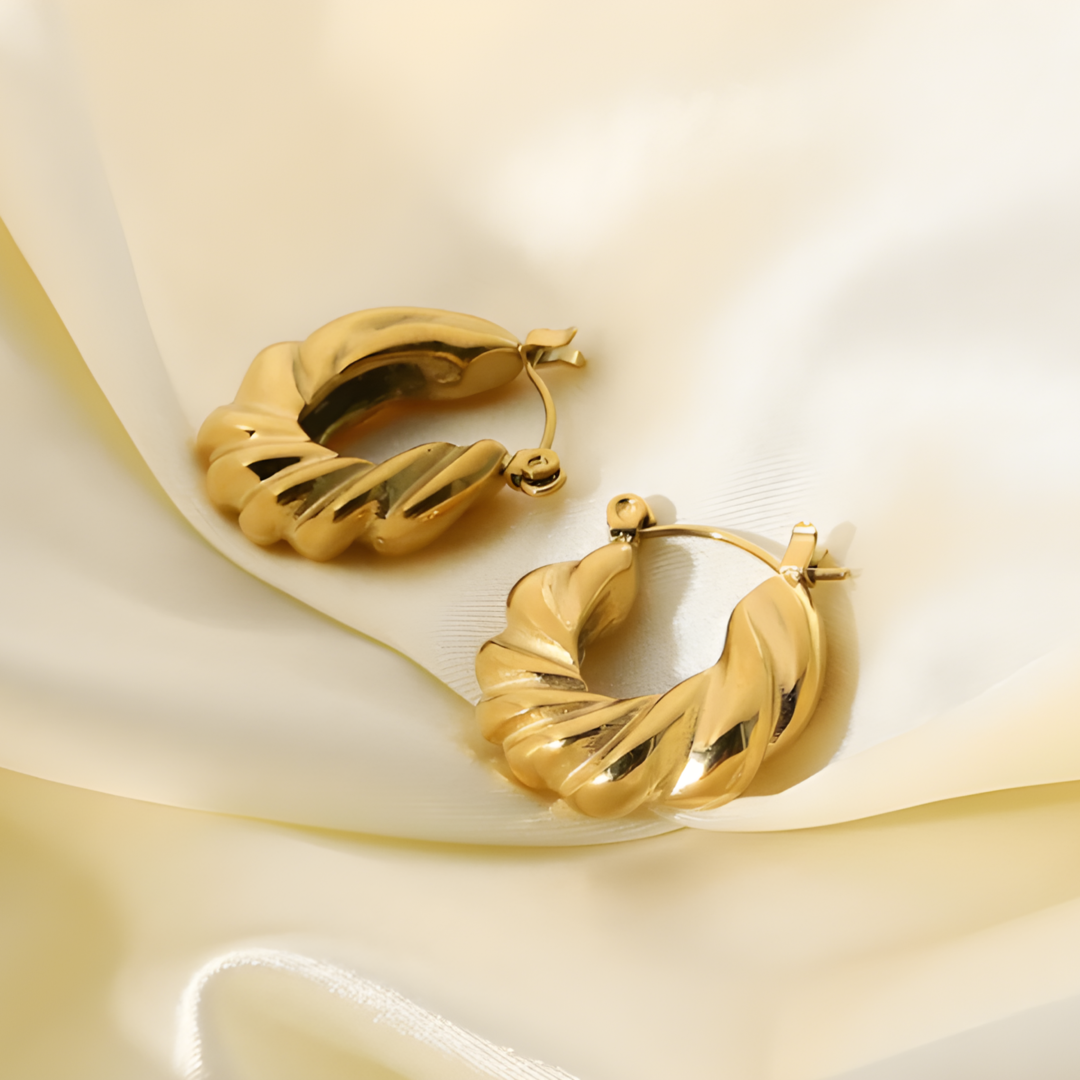 Amelia 18k Gold Plated Simple Hoops Adascious Empire