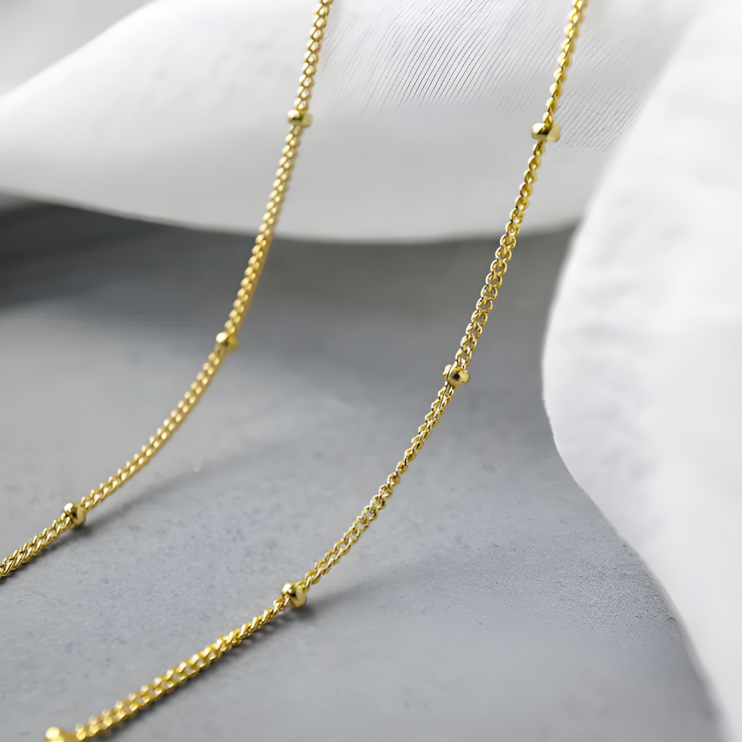 Big Iris Bead 18k Gold Plated Necklace Adascious Empire