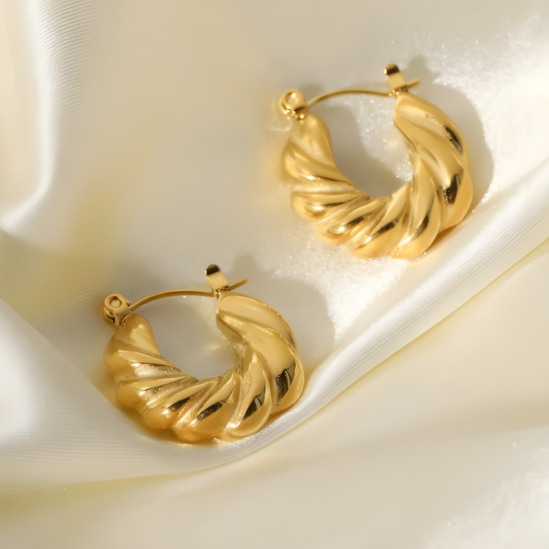 Amelia 18k Gold Plated Simple Hoops Adascious Empire