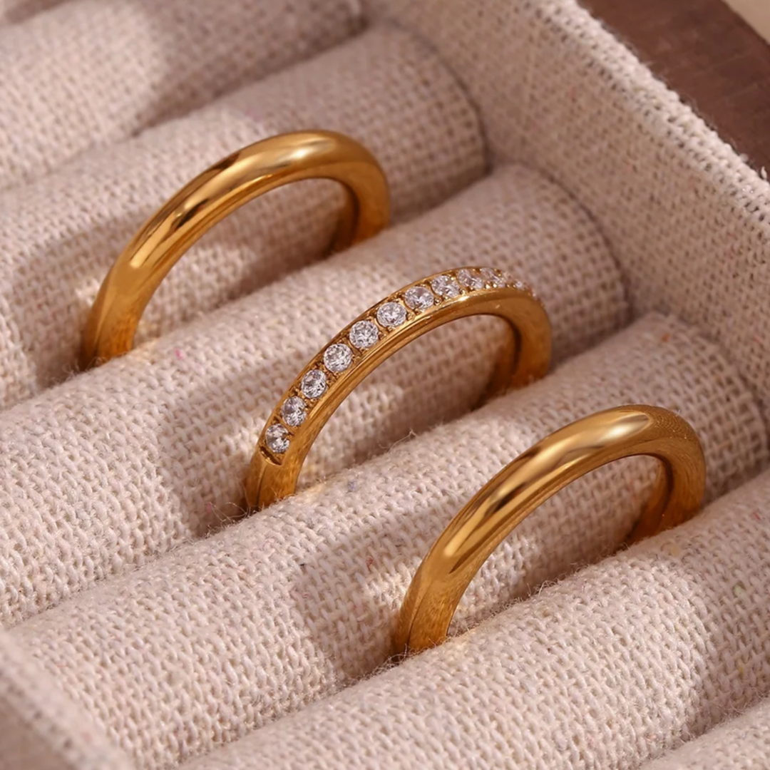 Mia Three Layer 316L Stainless Steel Ring Adascious Empire