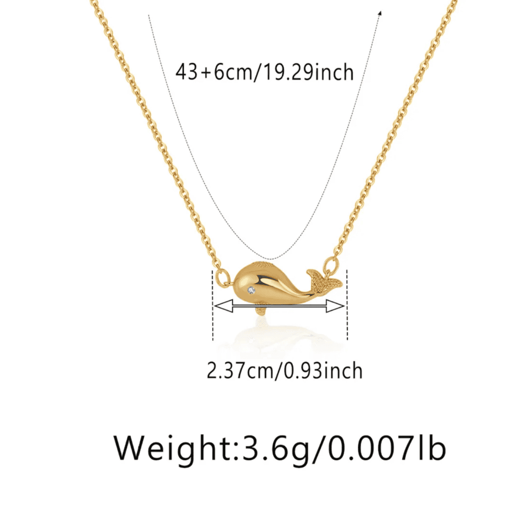 Blossom Dolphin 18k Gold Plated Necklace Adascious Empire