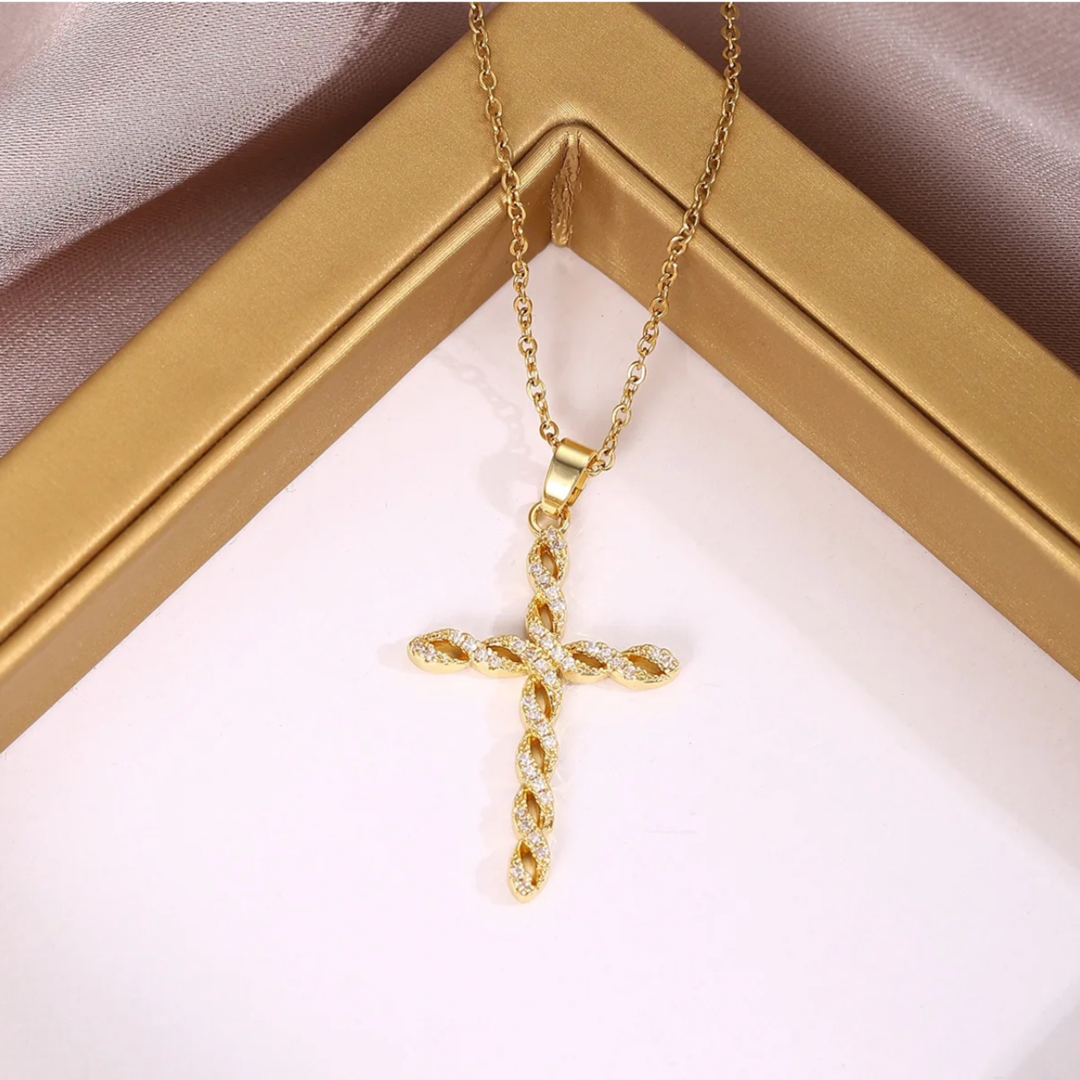 Andrea Cross 18k Gold Plated Necklace Adascious Empire