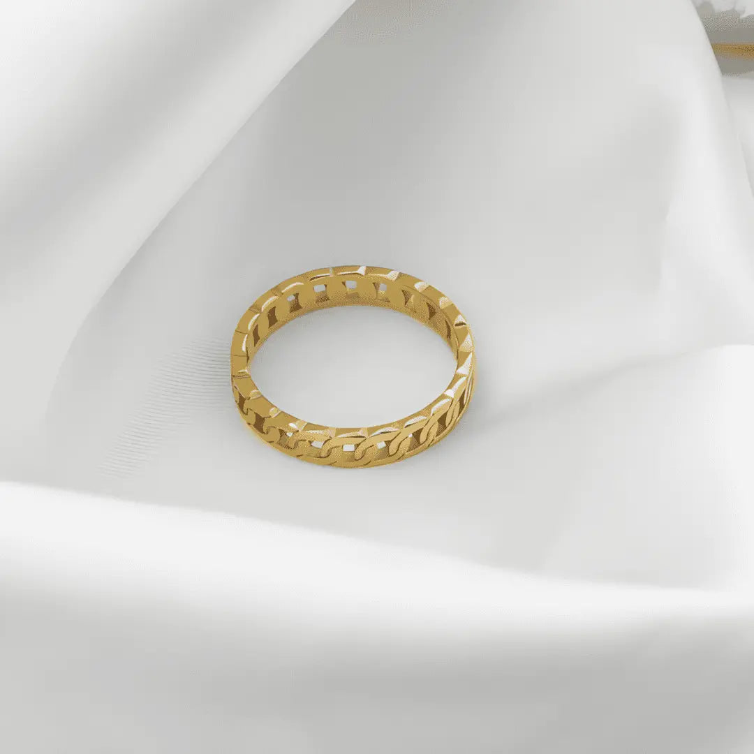 Remma Hollow Stainless Steel Cuban Chain Ring Adascious Empire