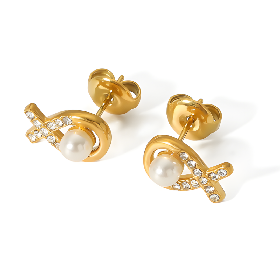 Taryn Pearl 18kGold Plated Earings Adascious Empire