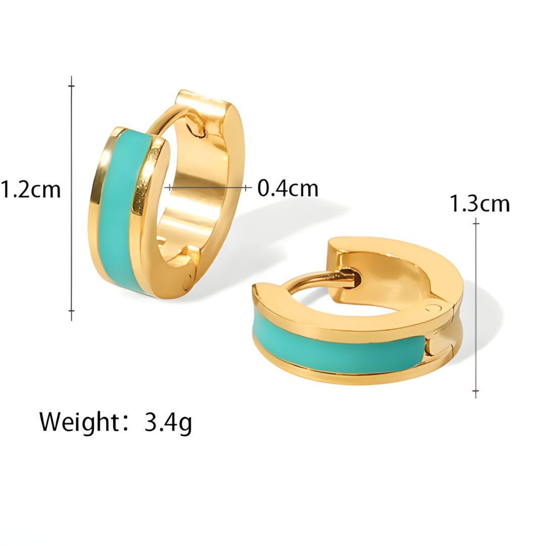 Enamel Gold Plated Stainless Steel Earing Adascious Empire