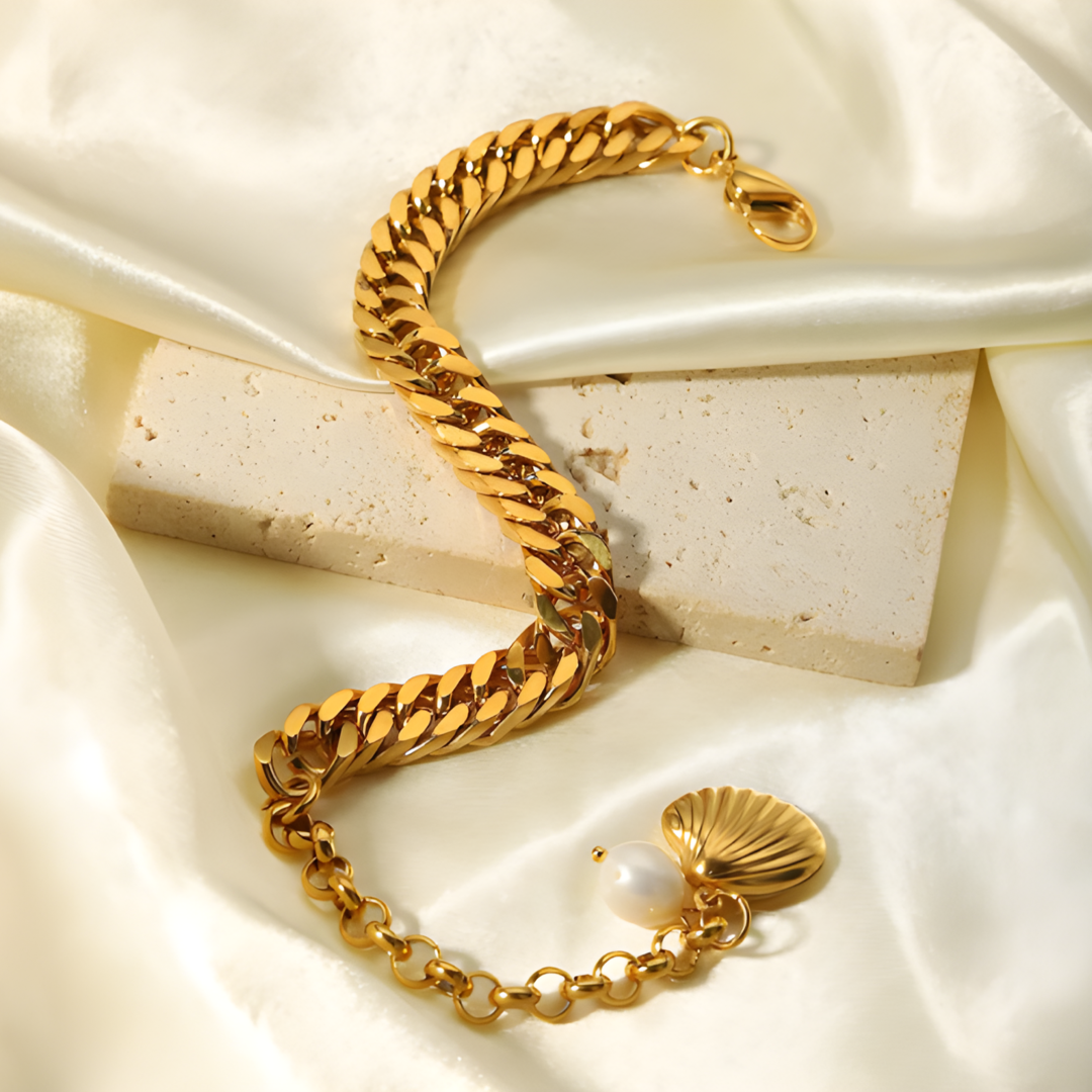 Xenia Pearl 18k Gold Plated Bracelet Adascious Empire