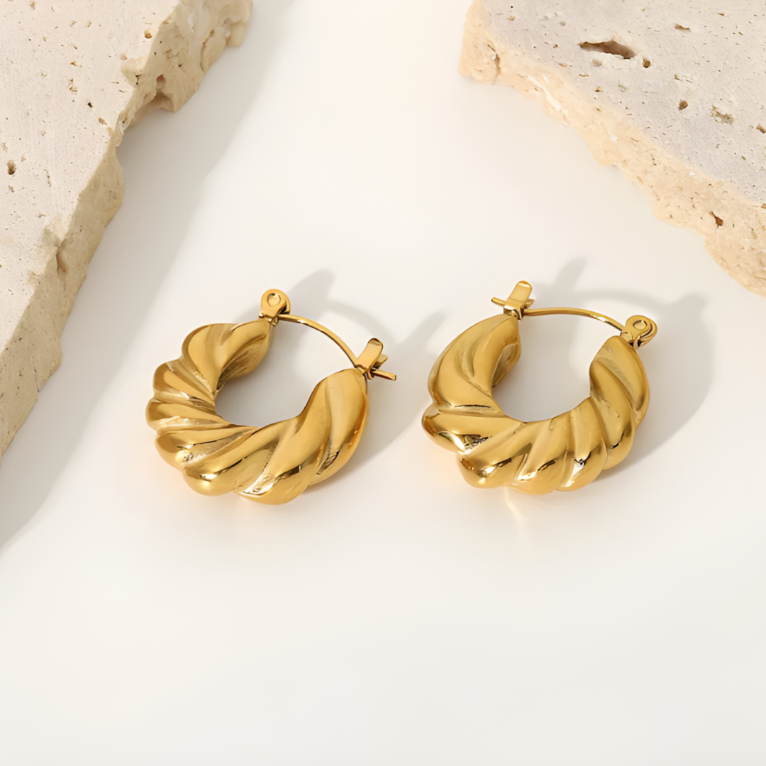 Amelia 18k Gold Plated Simple Hoops Adascious Empire