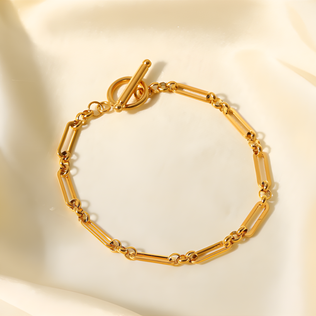 Zala Cuban 18k Gold Steel Bracelet