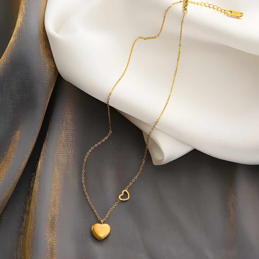 Evelyn heart 18k Gold Plated Necklace Adascious Empire