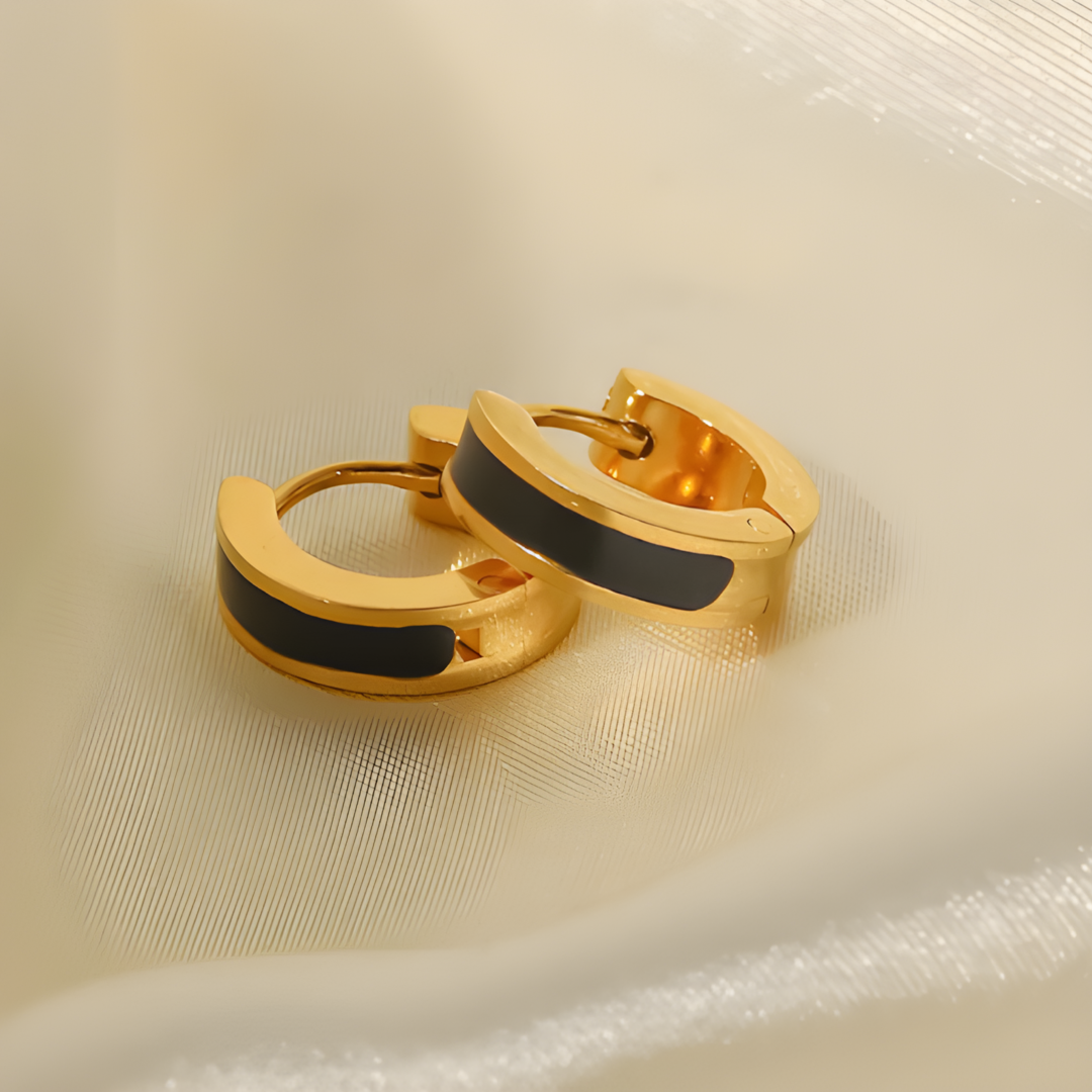 Enamel Gold Plated Stainless Steel Earing Adascious Empire