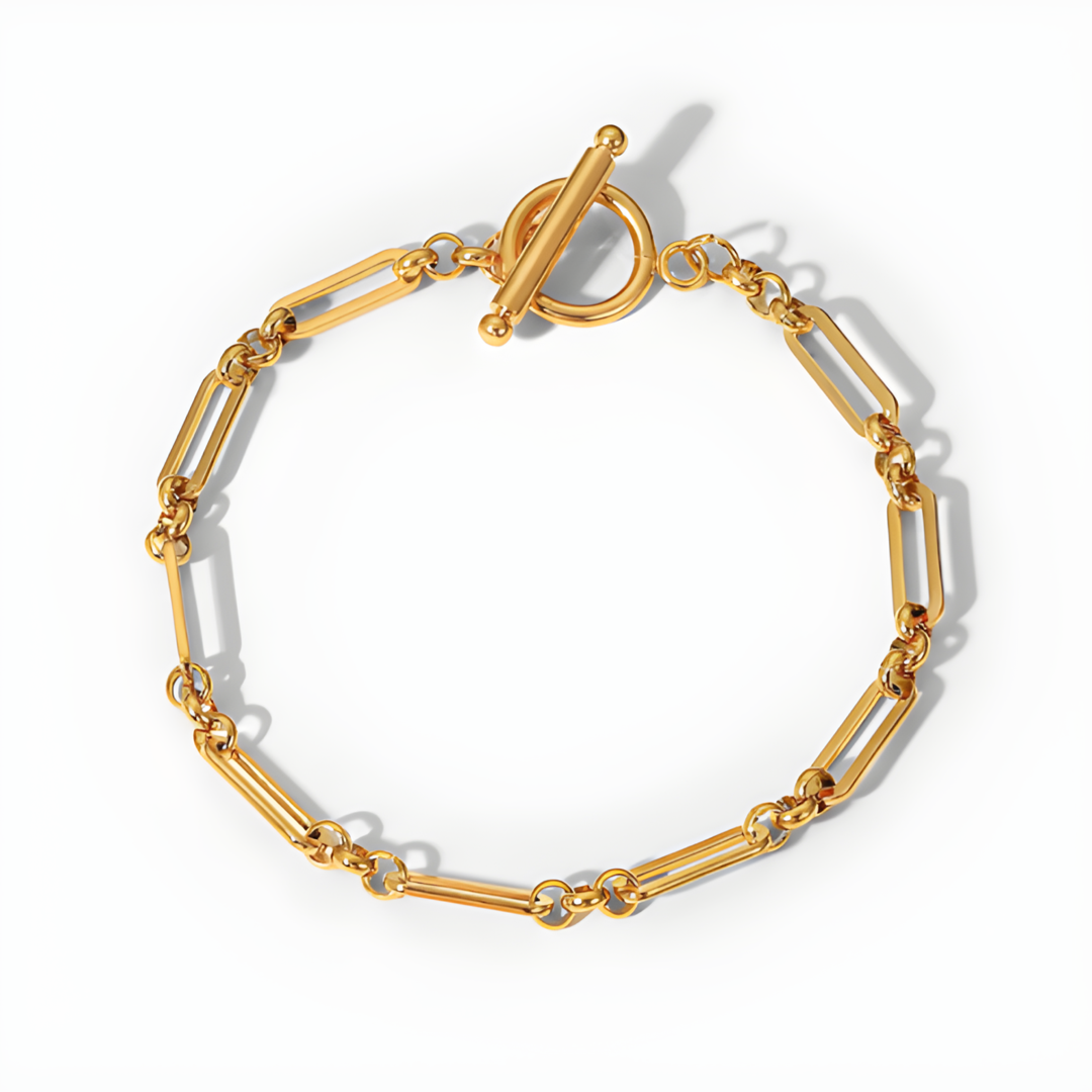 Zala Cuban 18k Gold Steel Bracelet