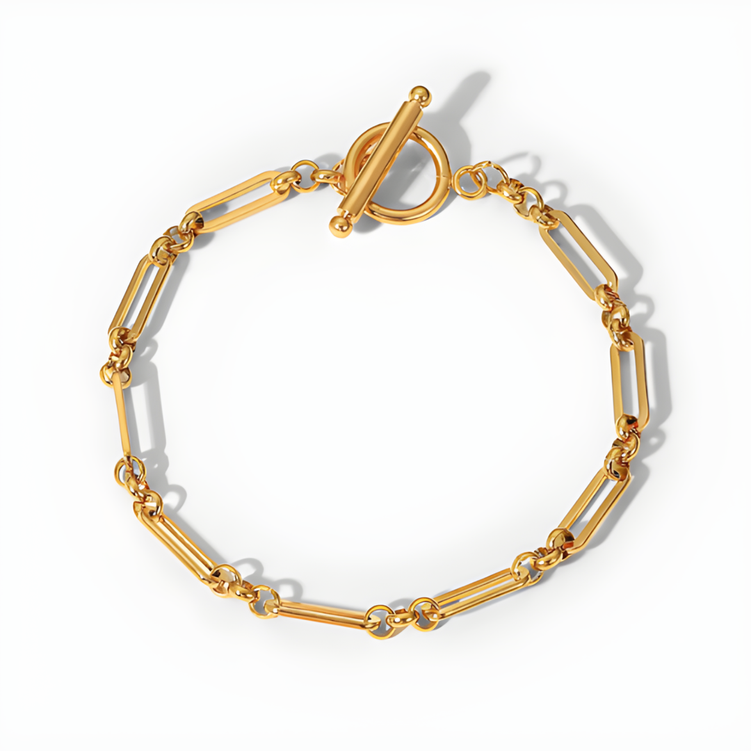 Zala Cuban 18k Gold Steel Bracelet Adascious Empire