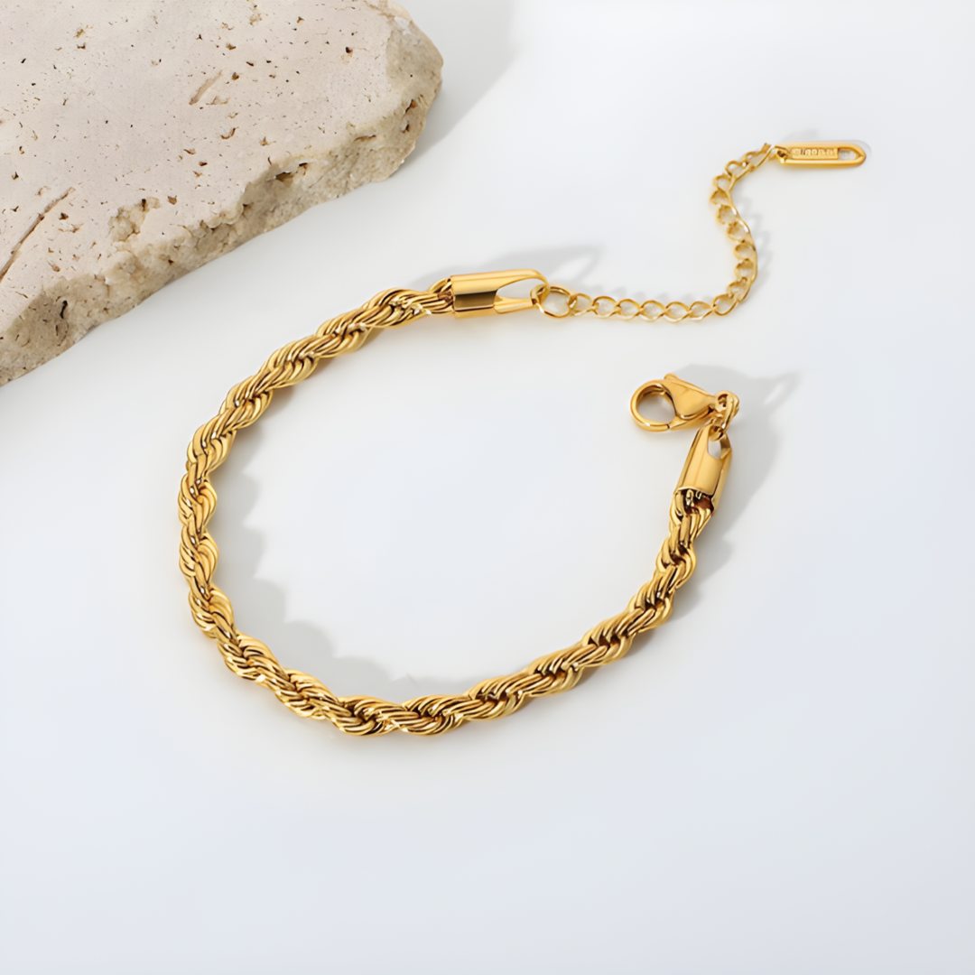 2mm Scarlett 18k Gold Twisted Chain Bracelet Adascious Empire