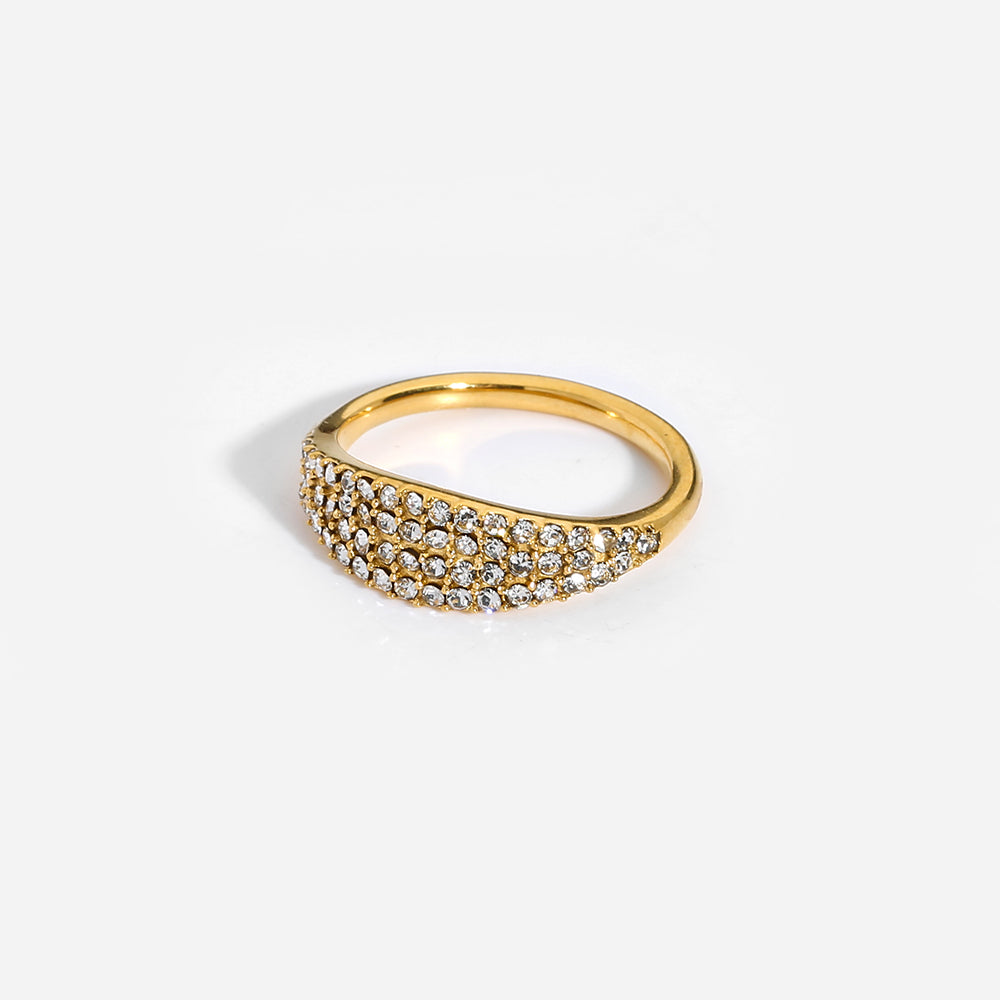 Crystal Small Zirconium 18K Gold Plated Ring
